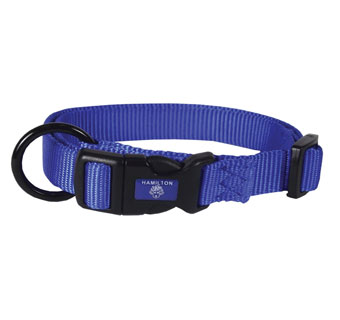HAMILTON® FAL CLASSIC ADJUSTABLE DOG COLLAR NYLON 18 - 26 IN X 1 IN BLUE