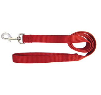 HAMILTON® SLO NYL SGL THICK LEASH WITH SWIVEL L 1 IN X 4 FT RED