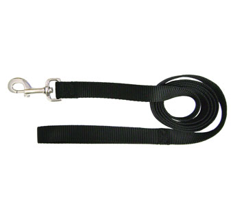 HAMILTON® SLO NYL SGL THICK LEASH WITH SWIVEL+HNDL L 1 IN X 6 FT BLACK