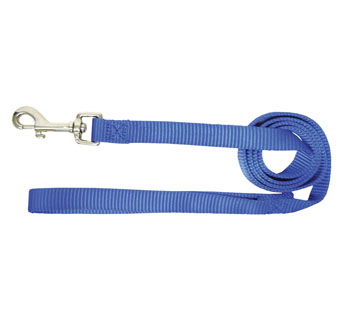 HAMILTON® SLO NYL SGL THICK LEASH WITH SWIVEL+HNDL L 1 IN X 6 FT BLUE