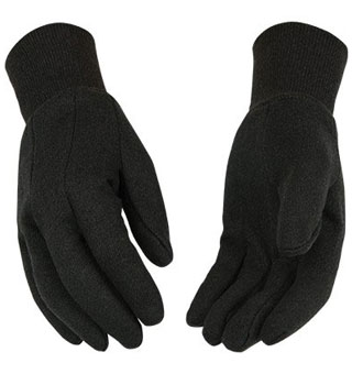 820 CLUTE-CUT WORK GLOVES JERSEY KNIT CUFF BROWN KIDS YOUTH