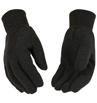 820PD CLUTE-CUT GLOVES WITH MINI PVC DOT KNIT CUFF BROWN JERSEY XL