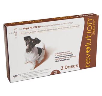 REVOLUTION® CANINE 10.1-20 LB – BROWN 3/PKG (RX)