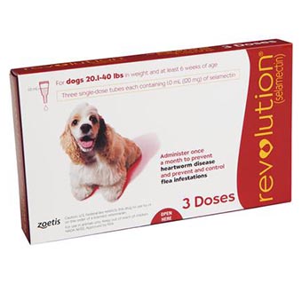 REVOLUTION® CANINE 20.1-40 LB – RED 3/PKG (RX)