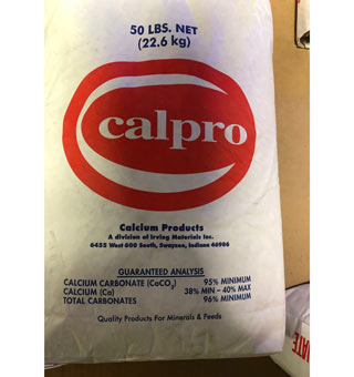 16 MESH FEED SUPPLEMENT CALCIUM CARBONATE 50 LB