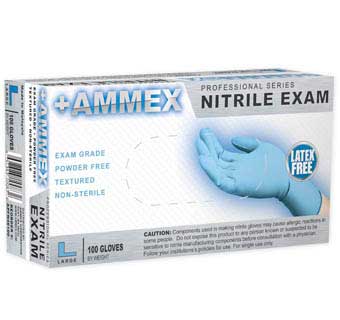 NITRILE POWDER FREE EXAM GLOVES LARGE 100 COUNT