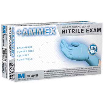 NITRILE POWDER FREE EXAM GLOVES MEDIUM 100 COUNT