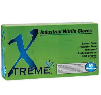 XTREME X3 NITRILE POWDER FREE GLOVES MEDIUM 100 COUNT