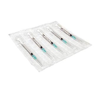 HYPODERMIC SYRINGE TB 1 CC 25 GAUGE X 5/8 INCH JD+01T2516 100 COUNT