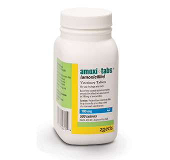 ZOETIS AMOXI-TABS® 100MG 500/BOTTLE (RX)