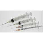 TERUMO HYPODERMIC LUER LOCK SYRINGE W/ NEEDLE 3CC 25G X 1 INCH 100 COUNT