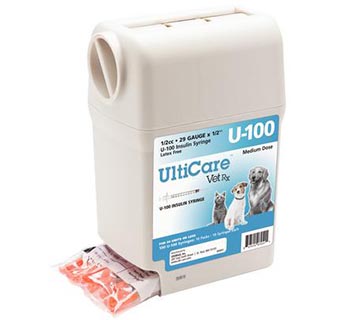 ULTICARE® VETRX INSULIN SYRINGES U-100 29 GA X 1/2 IN (0.5 CC) 100/PKG