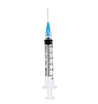 LUER-LOK HYPODERMIC SYRINGE 3 CC 20 GA 1-1/2 IN L 100/PKG