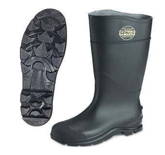 SERVUS® CT™ PVC KNEE BOOT TRAC 10™ SOLE- PLAIN TOE 16 IN BLACK  SIZE 8