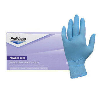 PROWORKS® GL-N103F POWDER-FREE GLOVES NITRILE 3 MIL XL 100/PKG