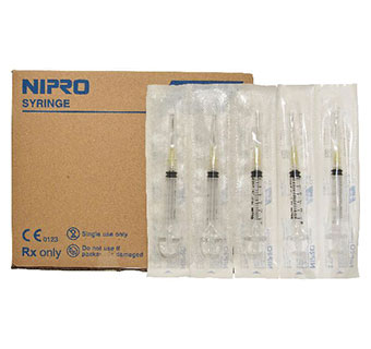 NIPRO DISPOSABLE 3 CC LL SYRINGES WITH NEEDLE 20 GA X 1 IN 100/PKG