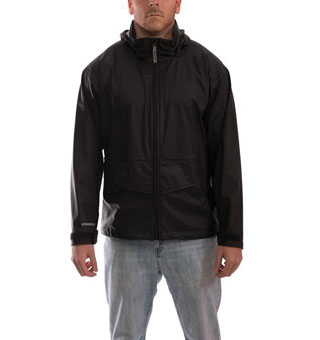 STORMFLEX® J67113 MEDIUM-DUTY HOODED RAIN JACKET BLACK 2XL