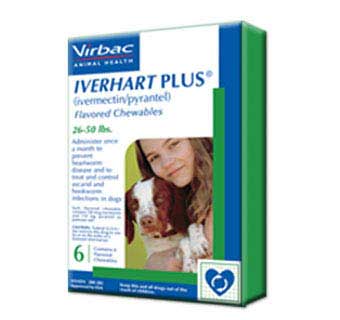 IVERHART PLUS® CHEWABLE TABLETS FOR DOGS 25.1- 50 LB 10 X 6 DOSES (RX)