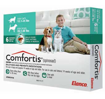 COMFORTIS CHEWABLE TABLETS TEAL 12-24 LB CAT 20-40 LB DOG 10 X 6 DOSE RX