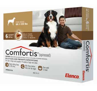 COMFORTIS CHEWABLE TABLETS BROWN 60.1-120 LB DOG 10 X 6 DOSE RX
