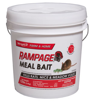 RAMPAGE MEAL BAIT FOR RATS AND MICE 12 LB PAIL