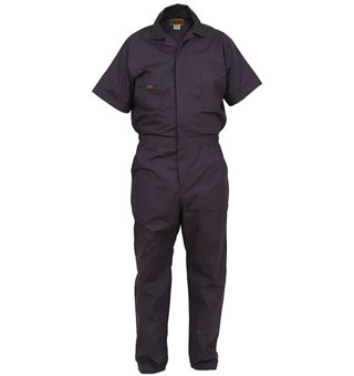 FIVE ROCK® T70090 POPLIN COVERALL SHORT SLEEVE RELAXED FIT CHARCOAL 3XL