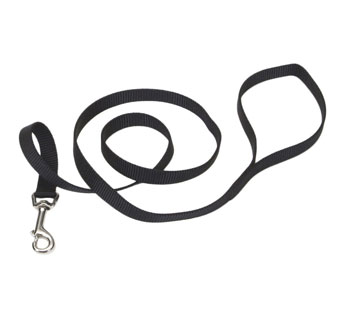 00406 SINGLE-PLY TRAINING DOG LEASH NYLON 5/8 IN X 6 FT BLACK