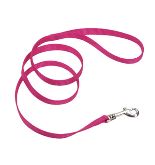 00406 SINGLE-PLY TRAINING DOG LEASH NYLON 5/8 IN X 6 FT PINK FLAMINGO