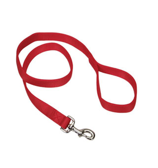 02906 DOUBLE-PLY TRAINING DOG LEASH NYLON 1 IN X 6 FT RED
