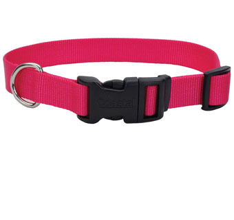 06601 ADJ TUFF DOG COLLAR NYLON 14 - 20 IN X 3/4 IN PINK FLAMINGO