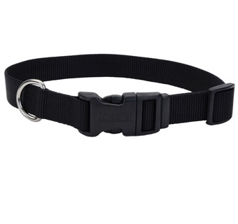 06301 ADJ TUFF DOG COLLAR WITH BUCKLE NYLON 8 - 12 IN X 3/8 IN BLACK