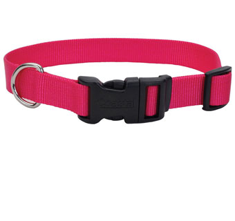 06401 ADJ TUFF DOG COLLAR NYLON 10 - 14 IN X 5/8 IN PINK FLAMINGO
