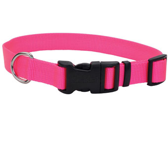 06401 ADJ TUFF DOG COLLAR NYLON 10 - 14 IN X 5/8 IN NEON PINK