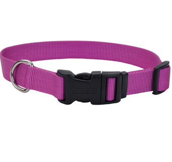06401 ADJ TUFF DOG COLLAR NYLON 10 - 14 IN X 5/8 IN ORCHID
