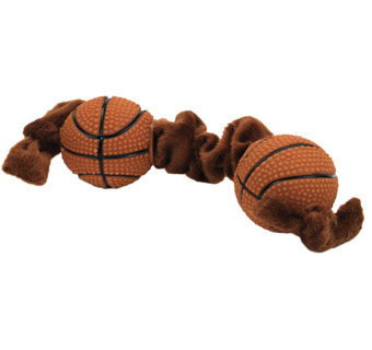 LI'L PALS® DOG TOY BASKET BALL TUG 8 IN PLUSH/VINYL