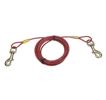 TITAN® HEAVY CABLE DOG TIE-OUT WITH SNAP 10 FT L