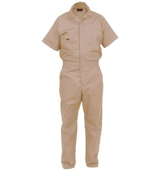 FIVE ROCK® T70090 LIGHTWEIGHT POPLIN COVERALL SHORT SLEEVE RELAXED TAN TALL XL