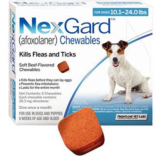NEXGARD™ K9 CHEWS BLUE (10.1-24LBS) 6 DOSE X 10 (RX) (SOLD IN HAWAII ONLY)