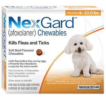 NEXGARD™ K9 CHEWS (RX) ORANGE (4-10LBS) 3 DOSE X 10 (SOLD IN HAWAII ONLY)