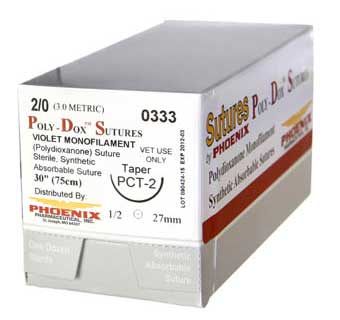 POLY-DOX POLYDIOXANONE SYNTHETIC SUTURE 0 PCP-2 30 INCH 12 COUNT