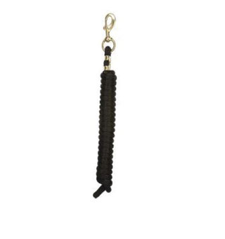 POLY LEAD ROPE WITH 225 BRS SNAP 5/8 IN X 10 FT BLACK