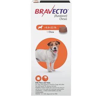 BRAVECTO™ CHEW TABS 9.9-22 LB SMALL DOG 10/BOX (RX)