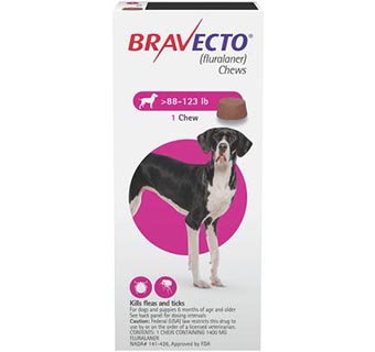 BRAVECTO™ CHEW TABS 88-123 LB EXTRA LARGE DOG 10/BOX (RX)