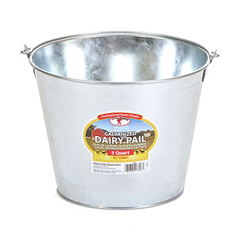 GALVANIZED DAIRY PAIL - 5 QUART - EACH