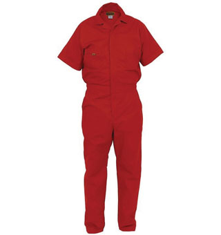 FIVE ROCK® 70090 LIGHTWEIGHT POPLIN COVERALL SHORT SLEEVE RELAXED RED S
