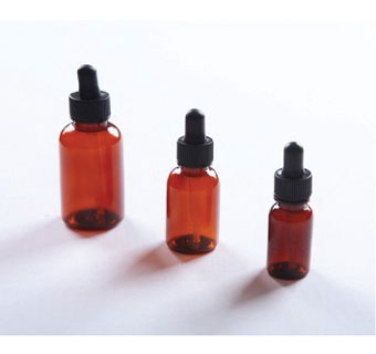 DROPPER BOTTLE WITH SCREW CAP AMBER PLASTIC 1 OZ 72/PKG