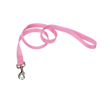 00606 SINGLE-PLY DOG LEASH NYLON 3/4 IN X 6 FT BRIGHT PINK