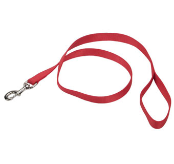 00606 SINGLE-PLY DOG LEASH NYLON 3/4 IN X 6 FT RED