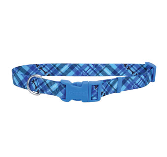 STYLES 06921 ADJ DOG COLLAR NYLON L 18 - 26 IN X 1 IN PLAID BONES