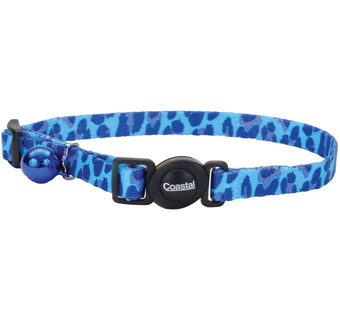 SAFE CAT® 06701 ADJUSTABLE COLLAR 8 - 12 IN X 3/8 IN BLUE LEOPARD